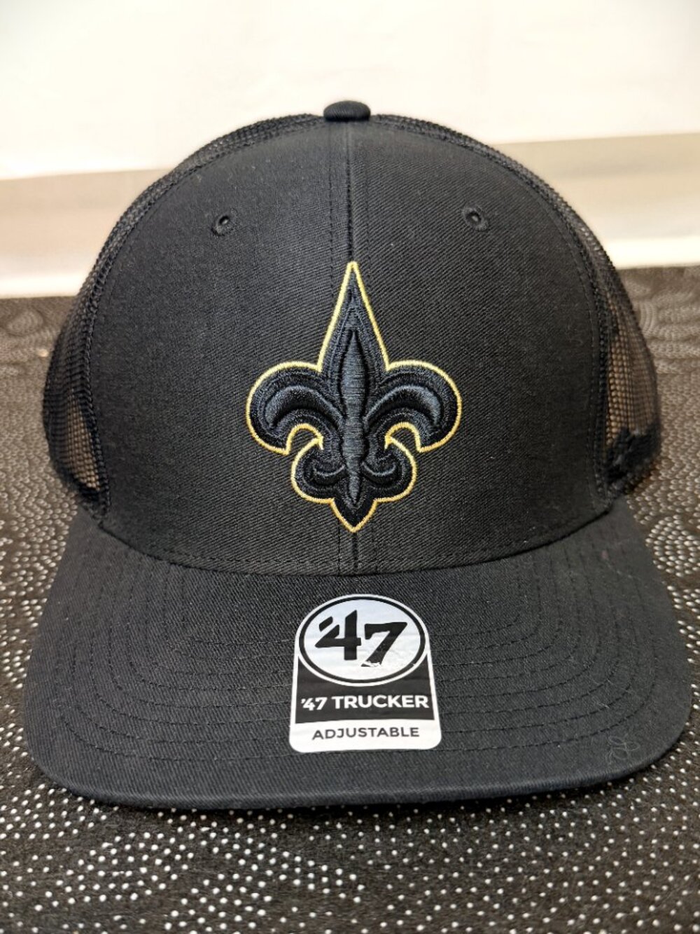 '47 Brand New Orleans Saints Black Trucker Adjustable Cap